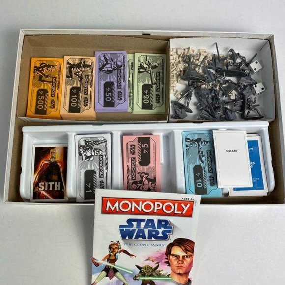 Star Wars The Clone Wars Monopoly Board Game 2008 Complete Parker Brothers - Picture 3 of 12